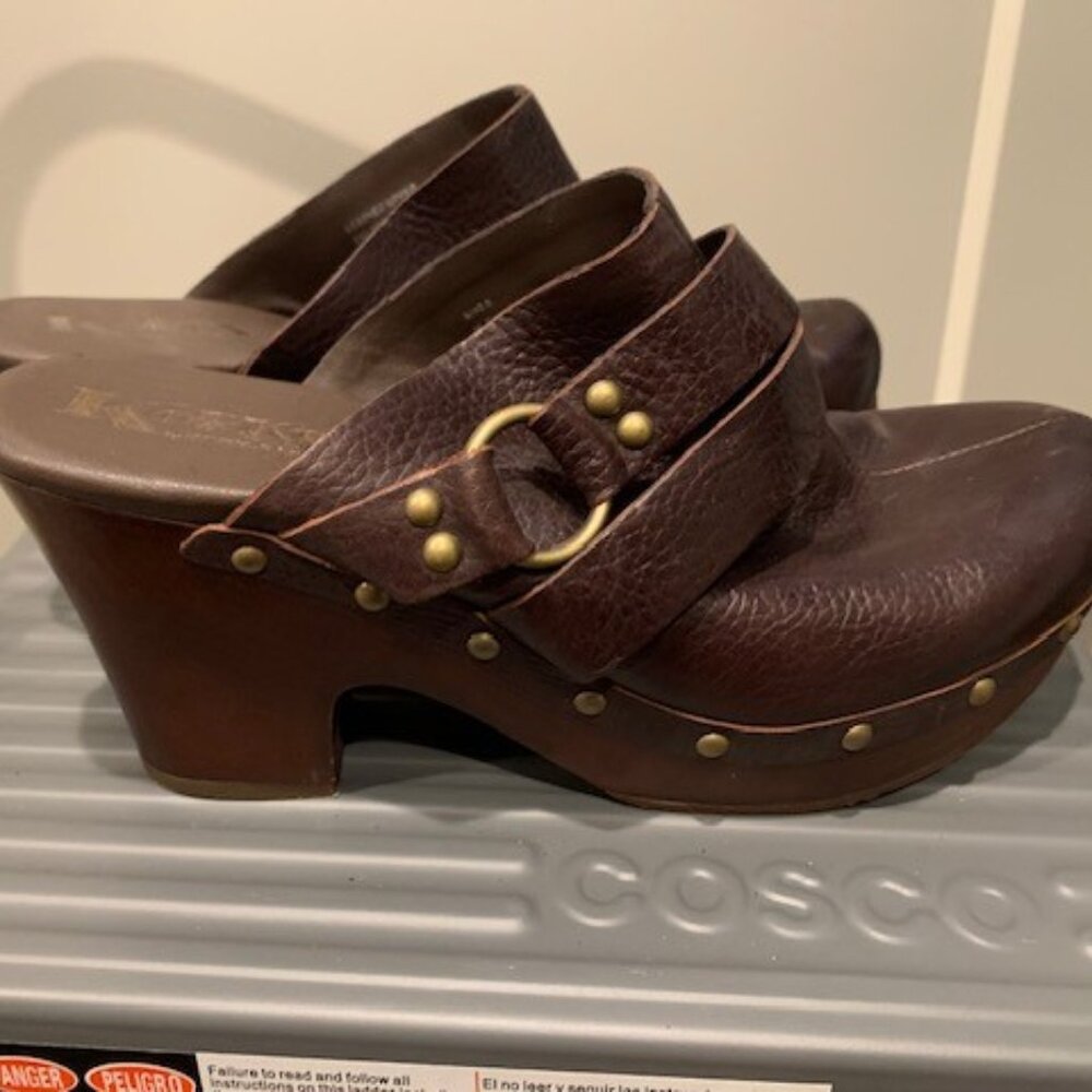 Korks Leather Mule Clogs by Kork-Ease